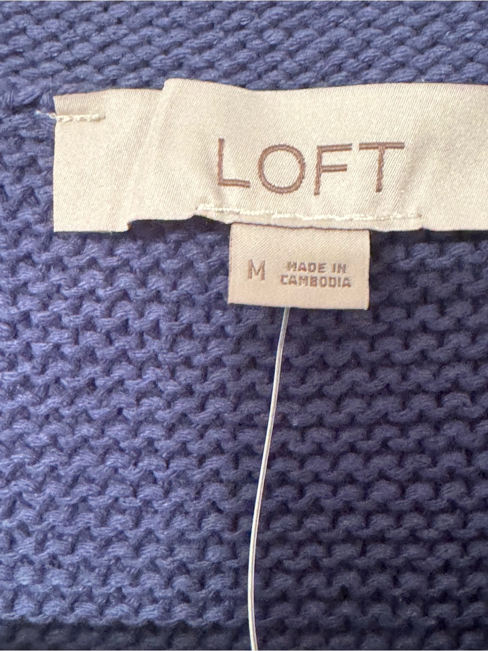 LOFT Blue Short-Sleeve Button Front Cardigan | Size L / NWT - Picture 5 of 6